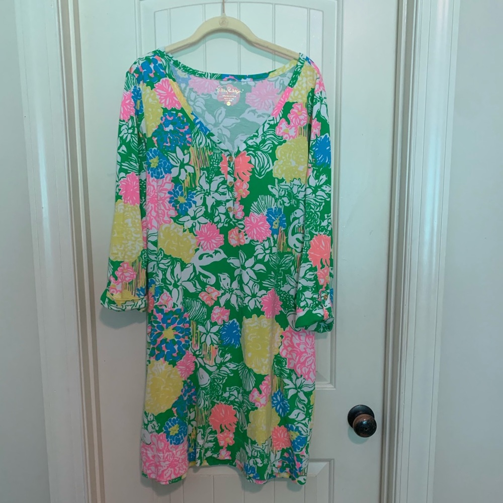 XL Lilly Pulitzer Palmetto dress, Hibiscus Stroll
